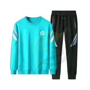 Traje deportivo liso unisex con logotipo personalizado, sudadera de algodón al por mayor, conjunto de 2 piezas para correr para hombre, chándal personalizado - Product Image 6