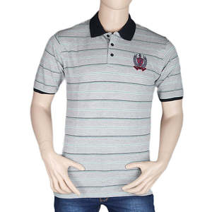 T-shirt à manches courtes Chase Value pour homme - Taille L - 50 % polyester 50 % fil teint gris - Product Image 3