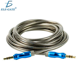 Cable de Audio Auxiliar Estéreo de 3.5mm, Macho, Chapado en Oro, Conductor de Cobre Desnudo, Combinación de Nailon Trenzado, 3 Metros, para Uso Telefónico - Product Image 1