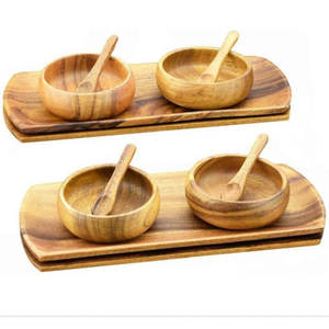 Juego de cuencos y cucharas de madera de Acacia para ensalada, alimentos de cocina personalizados, respetuosos con el medio ambiente, gran oferta - Product Image 5