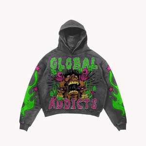 OEM personnalisé 100% sweat à capuche en molleton de coton lourd et surdimensionné pour hommes de haute qualité 80% coton 20% polyester 320 à 360 GSM - Product Image 3