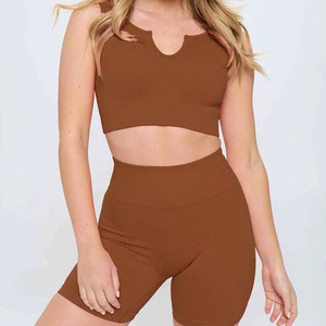 New Stylish Hot Fashion Fitness Summer Wear Yoga Sets Multi Colors Available Outdoor Sports Activities Wear Bra & Shorts Set - Product Image 4