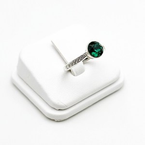 Anillo Verde Nano Cut de Plata de Ley 925, Banda Minimalista, Joyería de Moda para Mujer, Boda, Fiesta, Aniversario, Venta al por Mayor - Product Image 2