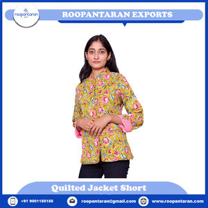 Veste matelassée en diamant, bloc de main imprimé, rembourré avec couche de coton doux, pour femmes, meilleure qualité - Product Image 2