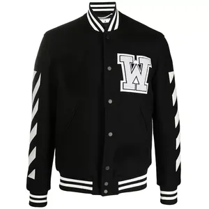 Custom High Quality Baseball <b>Jacket</b> Stitching Chenille <b>Patch</b> Embroidery Stand Collar Letterman Varsity <b>Jacket</b> - Product Image 1