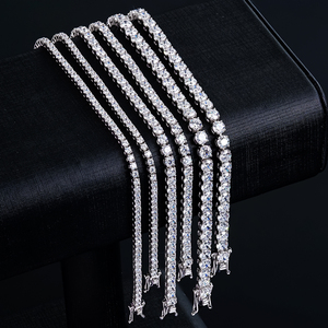 Pulsera de tenis de diamantes cultivados en laboratorio con certificación IGI, de alta calidad, con corte brillante, DEF VS-VVS, cadena de eslabones de plata 925, joyería. - Product Image 3