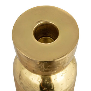 Hammered Design Metal Decorative <b>Pillar</b> <b>Candle</b> Holder <b>Gold</b> Plated for Home and Wedding Decorative <b>Candle</b> Stand - Product Image 3