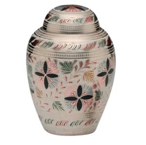 Urna para mascotas de cremación de latón de alta calidad con diseño de impresión de pata de aspecto único y acabado de color gris para cenizas humanas - Product Image 3