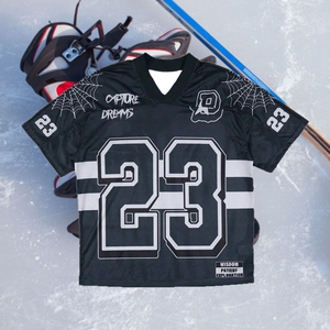 Costume de hockey sur glace pour hommes décontracté confort à manches courtes sport ample impression numérique 3D t-shirt à col en v - Product Image 4