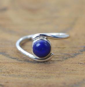 925 Sterling <b>Silver</b> Lapis Gemstone <b>Ring</b> Jewelry Handmade <b>Silver</b> <b>Boho</b> Style <b>Ring</b> Jewelry For Women Wedding Gift For Wife - Product Image 4
