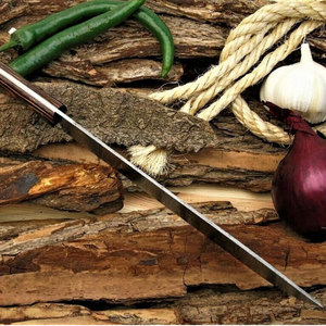 Mayorista Personalizado Alta Calidad OEM ODM Olivo Madera Damasco Acero Cocina Chef Cuchillo Japonés Hecho A Mano Damasco Cocina Cuchillo - Product Image 4