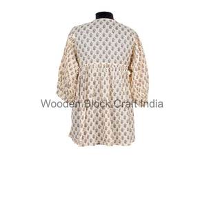 Robe courte trapèze en coton confortable pour femme, élégante, sans manches, avec dentelle mani et imprimé floral fait main pour les soirées décontractées - Product Image 6