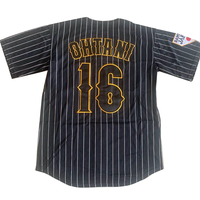 Nouveau design, logo personnalisé, sublimation, broderie en twill, 100% polyester respirant, taille plus, séchage rapide, chemise de baseball à rayures pour hommes