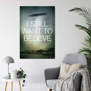 Modern UFO <b>Poster</b>-'I Still Want to Believe' Durable Paper Wall Art - Product Image 3