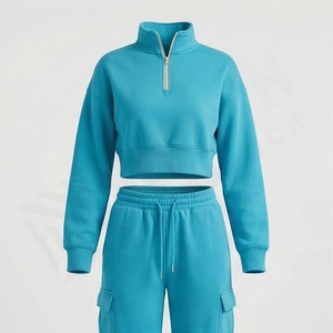 Conjunto Deportivo de Alta Calidad Hecho a Medida para Mujer, 100% Algodón, Transpirable, Color Sólido, Tendencia de Invierno, Ropa Deportiva OEM - Product Image 1
