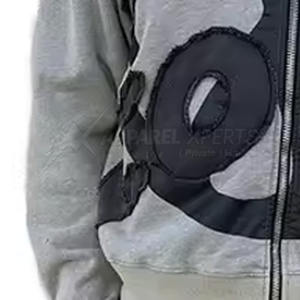 OEM fabrica chándal de lavado ácido de moda con bordado desgastado chándal de lavado ácido de color sólido - Product Image 6