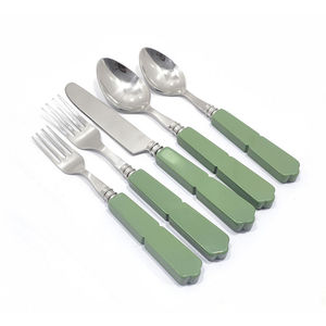 Contemporary 4 Pcs Stainless Steel <b>Flatware</b> Set with Formal Handled Detail Luxury American Style in Silver - Product Image 4