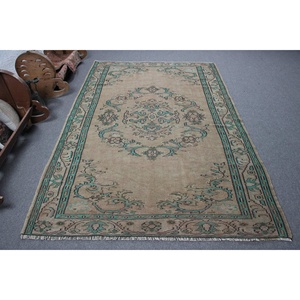 Tapis turc 5,4 x 8,1 pieds, tapis en laine vintage brun ombré - Product Image 1