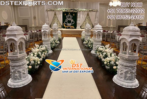 Estatua de pavo real FRP para boda, decoración para pasillo, entrada de boda, estatua de pavo real colorida para boda - Product Image 2