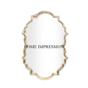 Customized Size And Logo Available Heavy Duty Metal High Grade Gold Plated Most Fancy Unique Designer Wall Mirror <b>Supplies</b> - Product Image 5
