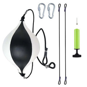 Bolsa de velocidad de gimnasio de doble extremo de cuero PU para entrenamiento de reflejos de boxeo y ejercicio cardiovascular con bomba Dodge Ball - Product Image 1