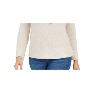 Cardigan da Donna Style Co con Cuciture Miste, Colore Avena, Taglie XS-Petite-XL, Maglia Traspirante con Bottoni Frontali per Autunno/Inverno - Product Image 3