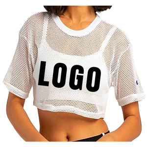 Custom <b>Crop</b> <b>Top</b> Women <b>Mesh</b> T Shirts Wholesale Print Plain Cotton Regular Tank <b>Top</b> for Women <b>Crop</b> <b>Top</b> - Product Image 3