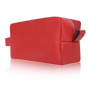 Bolsa de afeitar Vintage de cuero genuino de viaje para hombre, resistente al agua, logotipo personalizado, asa, cierre de cremallera de alta calidad, 2017 - Product Image 4