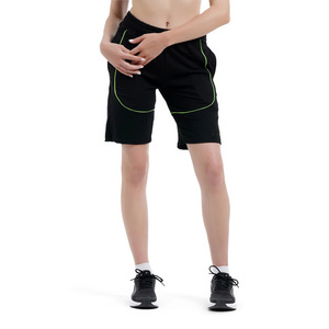 Short femme polaire cordon taille casual Jogging course 100% coton short de survêtement pour dames Logo personnalisé conception couleur noire - Product Image 3