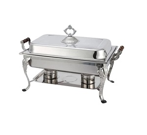 จานร้อนทำจากโลหะสีเงินสไตล์ราชวงศ์สลักสำหรับงานแต่งงานของโรงแรมบุฟเฟ่ต์อาหารที่มีเอกลักษณ์เฉพาะจานร้อน - Product Image 5