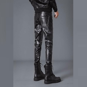 Pantalones Cargo de cuero de vaca PU personalizados, pantalones de lona transpirables rectos altos, pantalones Unisex genuinos para hombres y mujeres, OEM - Product Image 5