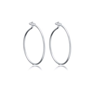 Plain Simple Design 20 mm <b>Hoop</b> Earrings Wholesale Turkish Handmade 925 Sterling <b>Silver</b> Jewelry - Product Image 4