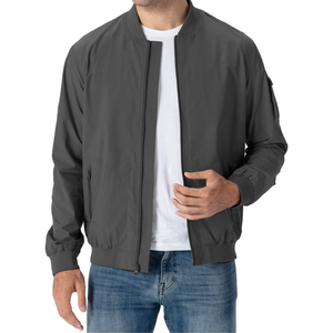Classic Regular College Chaquetas de bombardero de vuelo a prueba de viento Diseño personalizado Chaqueta de bombardero con cremallera para hombres - Product Image 3