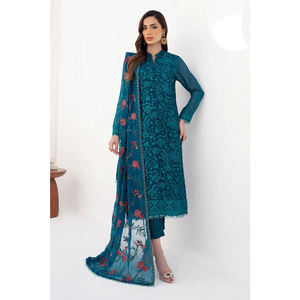 Robe de soirée en mousseline de soie de style pakistanais pour femmes robe de soirée traditionnelle en mousseline de soie pour femmes - Product Image 1