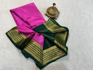 Hermosa ropa de boda Pure Semi Crepe Mysore Silk Sarees - Product Image 5