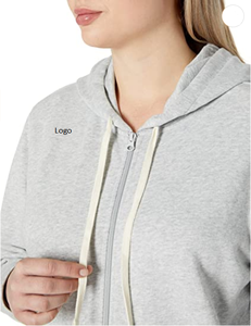 Femmes Hot French Terry Fleece Full-Zip Hoodie Plus La Taille Femmes Vêtements Casual hiver Surdimensionné vente entière stock disponible - Product Image 4