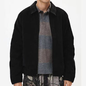 Veste zippée personnalisée pour hommes de haute qualité 100% laine polaire coupe-vent élégant design de bombardier vintage col montant poche à capuche - Product Image 2