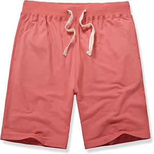 Shorts pour hommes en molleton mi-lourd 100% coton uni, confortables et décontractés, avec taille élastique, coupe ample, légers, durables et résistants à l'usure - Product Image 5