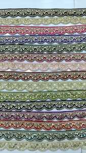 Hecho a medida con trabajo de espejo en patrón de escalado bordado en tres formas de color para la mejora y reventa de prendas de mujer. - Product Image 2