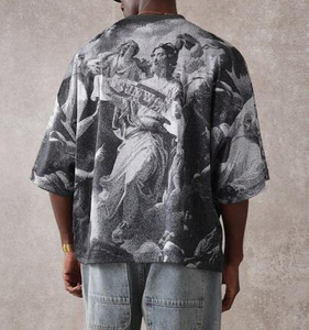 เสื้อยืดพิมพ์ลายกราฟิกสำหรับผู้ชายและผู้หญิงเสื้อผ้าแนวสตรีทแวร์ผ้าฝ้าย100% ทรงหลวมดีไซน์ตามสั่งสำหรับฤดูร้อน - Product Image 1