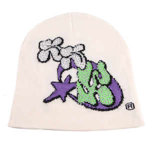 Gorro de EE. UU. de alta calidad con logotipo impreso personalizado y letras con diamantes de imitación, gorro de punto Jacquard con diamantes de imitación - Product Image 6