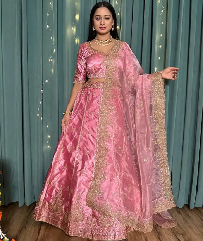 Pesante kurti lehenga Choli stile indiano abito per il matrimonio e il Festival di abbigliamento Bollywood Designer giappone raso di seta Lehenga choli Choli