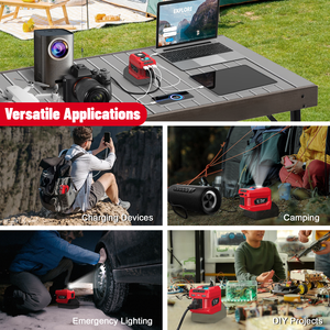 อินเวอร์เตอร์แปลงไฟแบบคลื่นไซน์ปรับแต่ง 110V <span class=keywords><strong>2</strong></span> ชุด ใช้ได้กับแบตเตอรี่ Milwaukee 18V กำลังไฟขาออก 220W สำหรับลำโพงและกล้อง - Product Image 6