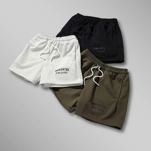 Pantalones cortos de verano Venta caliente estilo al por mayor para hombres 100% algodón cómodo suelto al aire libre correr Color sólido hombres gimnasios corto - Product Image 2