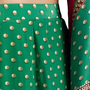 Rosa e verde stampato Kurta Palazzo Set all'ingrosso donna abbigliamento etnico OEM fabbrica fornitore all'ingrosso di moda personalizzata - Product Image 6