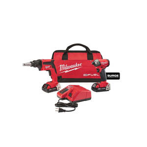 Kit combinado industrial de taladro atornillador de impacto inalámbrico para paneles de yeso con 2 baterías de 2.0Ah y bolsa, fuente de alimentación eléctrica - Product Image 1