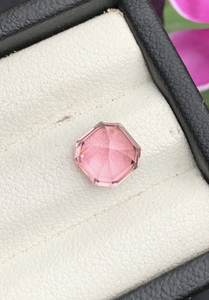 ทัวร์มาลีนสีชมพูธรรมชาติตัดมุมรูปแปดเหลี่ยมเหลี่ยมเพชรพลอยหลวมสีแดงแหวนเครื่องประดับต่างหู - Product Image 3