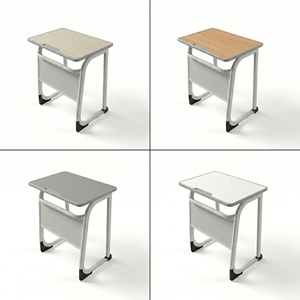 Bureau d'école moderne avec plateau en bois et chaise, design minimaliste durable pour une utilisation en classe, utilisation commerciale, garantie de 2 ans - Product Image 3