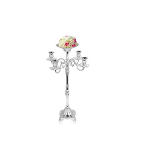 Five Arms Gold Candelabra <b>Candle</b> Holder <b>Tall</b> Wedding Stand Table Classic Elegant Design Wedding Dinner Party Event Centerpiece - Product Image 3
