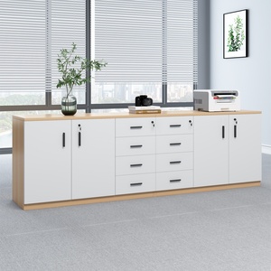 Archivador Modular de Melamina Blanco, Mueble de Almacenamiento Bajo, Aparador Comercial para Oficina, Armario Personalizado OEM ODM, Credenza para Escuela/Hospital - Product Image 1